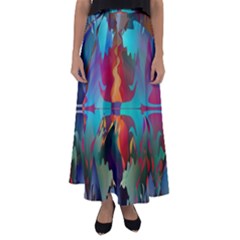 Background Sci Fi Fantasy Colorful Flared Maxi Skirt by Pakrebo