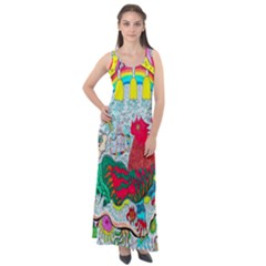 Supersonic Key West Gypsy Blast Sleeveless Velour Maxi Dress by chellerayartisans