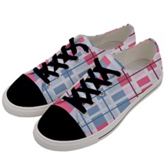 Fabric Textile Plaid Men s Low Top Canvas Sneakers by HermanTelo