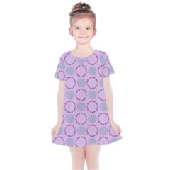 Circumference Point Pink Kids  Simple Cotton Dress by HermanTelo