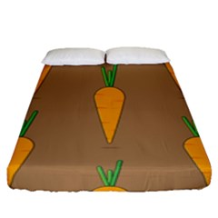 Healthy Fresh Carrot Fitted Sheet (queen Size) by HermanTelo