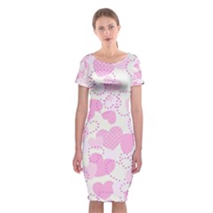 Valentine Background Hearts Classic Short Sleeve Midi Dress by Bajindul