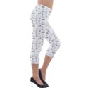 Music Notes Background Lightweight Velour Capri Leggings  View4