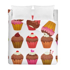 Chocolate Cake Muffin Duvet Cover Double Side (full/ Double Size) by Bajindul