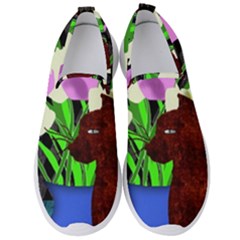 The Cat And The Tulips Men s Slip On Sneakers by bloomingvinedesign