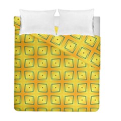 Green Plaid Gold Background Duvet Cover Double Side (full/ Double Size) by HermanTelo