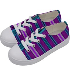 Fabric Pattern Color Structure Kids  Low Top Canvas Sneakers by Bajindul