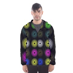 Flowers Arrangement Symmetry Men s Hooded Windbreaker by Bajindul