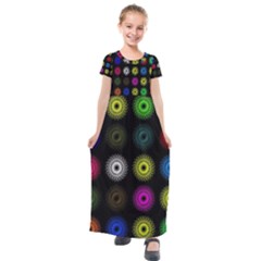 Flowers Arrangement Symmetry Kids  Short Sleeve Maxi Dress by Bajindul