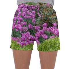 Late April Purple Tulip Sleepwear Shorts by Riverwoman