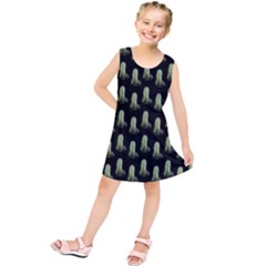 Cactus Black Pattern Kids  Tunic Dress by snowwhitegirl