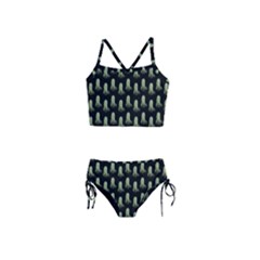 Cactus Black Pattern Girls  Tankini Swimsuit by snowwhitegirl