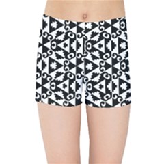 Geometric Tile Background Kids  Sports Shorts by Bajindul