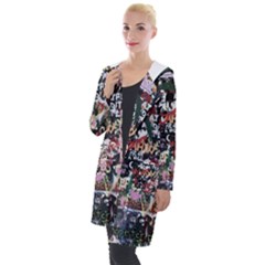 Graffiti Wall Background Hooded Pocket Cardigan by Pakrebo