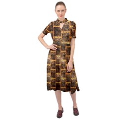 Wallpaper Iron Keyhole Neckline Chiffon Dress by HermanTelo