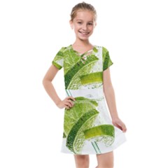 Lime Club Soda Drink Cocktail Kids  Cross Web Dress by Pakrebo