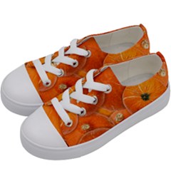 Pumpkin Halloween Fall Thanksgiving Kids  Low Top Canvas Sneakers by Pakrebo