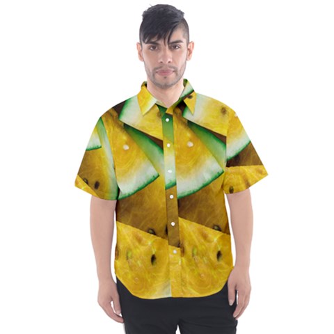 Sliced Watermelon Lot Men s Short Sleeve Shirt by Pakrebo