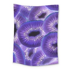 Sliced Kiwi Fruits Purple Medium Tapestry by Pakrebo