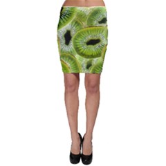 Sliced Kiwi Fruits Green Bodycon Skirt by Pakrebo