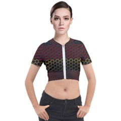 Germany Flag Hexagon Short Sleeve Cropped Jacket by HermanTelo