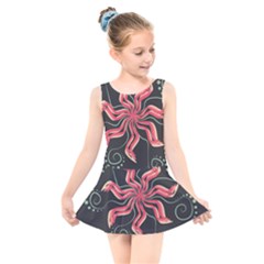 Flower Abstract Kids  Skater Dress Swimsuit by HermanTelo