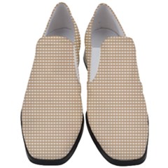 Gingham Check Plaid Fabric Pattern Grey Women Slip On Heel Loafers by HermanTelo