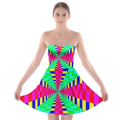 Maze Rainbow Vortex Strapless Bra Top Dress by HermanTelo