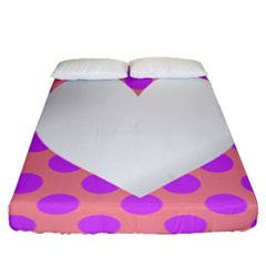 Love Heart Valentine Fitted Sheet (queen Size) by HermanTelo