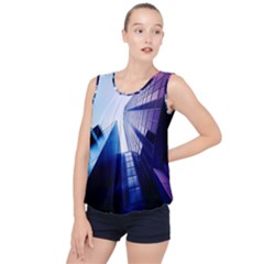 Abstract Architectural Design Architecture Building Bubble Hem Chiffon Tank Top by Pakrebo