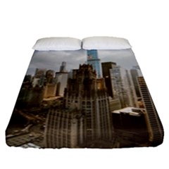 Architectural Design Architecture Buildings City Fitted Sheet (queen Size) by Pakrebo