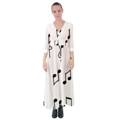 Piano Notes Music Button Up Maxi Dress by HermanTelo