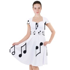 Piano Notes Music Cap Sleeve Midi Dress by HermanTelo