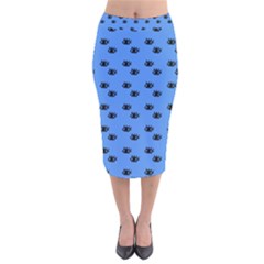 Blue Eyes Velvet Midi Pencil Skirt by snowwhitegirl