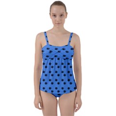 Blue Eyes Twist Front Tankini Set by snowwhitegirl