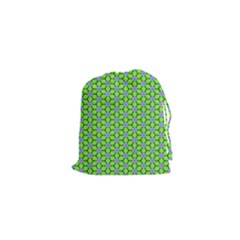 Pattern Green Drawstring Pouch (xs) by Mariart