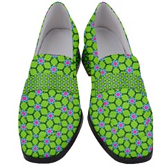 Pattern Green Women s Chunky Heel Loafers by Mariart