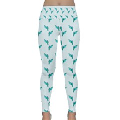 Blue Parrot Pattern Lightweight Velour Classic Yoga Leggings by snowwhitegirl