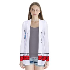 Smiley Face Laugh Comic Funny Drape Collar Cardigan by Sudhe