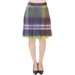 Yellow Plaid Flannel Velvet High Waist Skirt by snowwhitegirl