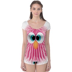 Bird Fluffy Animal Cute Feather Pink Boyleg Leotard  by Sudhe