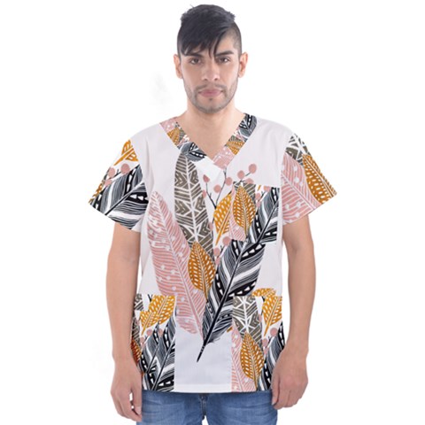 Feather Feathers Men s V-neck Scrub Top by Sudhe