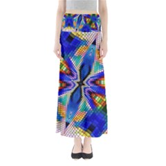 Art Kaleidoscope Meditation Mosaic Full Length Maxi Skirt by Wegoenart