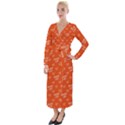 Motivational Happy Life Words Pattern Velvet Maxi Wrap Dress View1