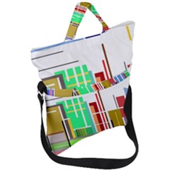 Business Finance Statistics Graphic Fold Over Handle Tote Bag by Simbadda