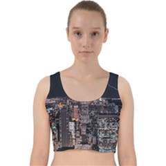 Architecture Buildings City Velvet Racer Back Crop Top by Simbadda