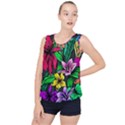 Hibiscus Flower Plant Tropical Bubble Hem Chiffon Tank Top View1