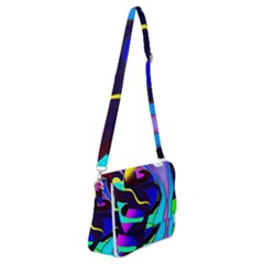 Curvy Collage Shoulder Bag With Back Zipper by bloomingvinedesign