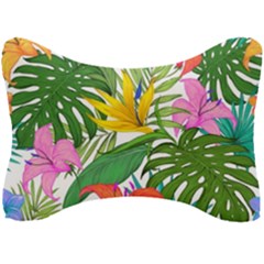 Tropical Greens Leaves Monstera Seat Head Rest Cushion by Simbadda