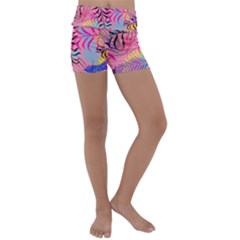 Illustration Reason Leaves Design Kids  Lightweight Velour Yoga Shorts by Simbadda